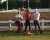 Jodie Kelly, Jennifer Boblitt and Camille Collins watch Gaby Collins warming up Phantom