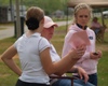 Caroline Adams and Gaby Collins review judge's comments with Jodie Kelly