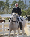 Jodie Kelly and Manhattan warming up for FEI Grand Prix Freestyle Championship on Saturday