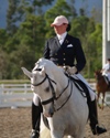 Jodie Kelly and Manhattan warming up for FEI Grand Prix Freestyle Championship on Saturday