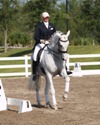 Jodie Kelly and Manhattan warming up for the FEI Grand Prix Championship on Sunday