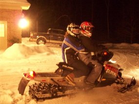 Jodie on Snowmobile